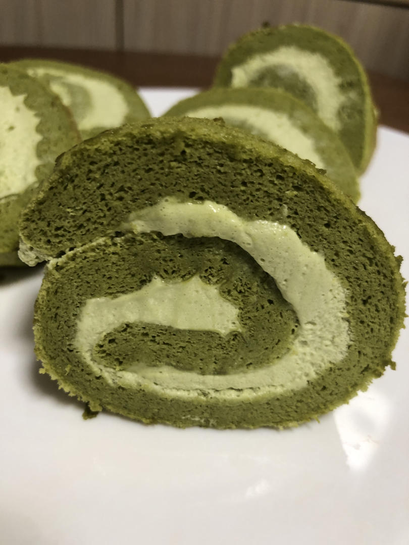 抹茶奶油蛋糕卷，一抹，倾心
