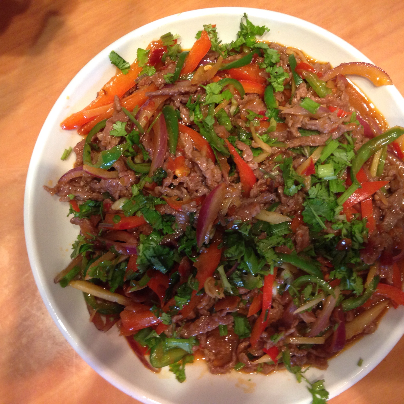 青椒炒牛肉丝