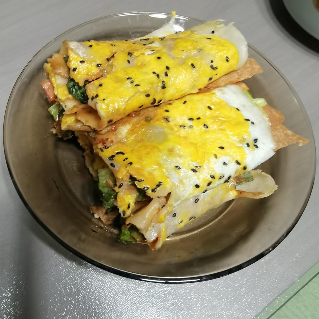 秒杀早餐摊不破皮大煎饼，步骤超详细
