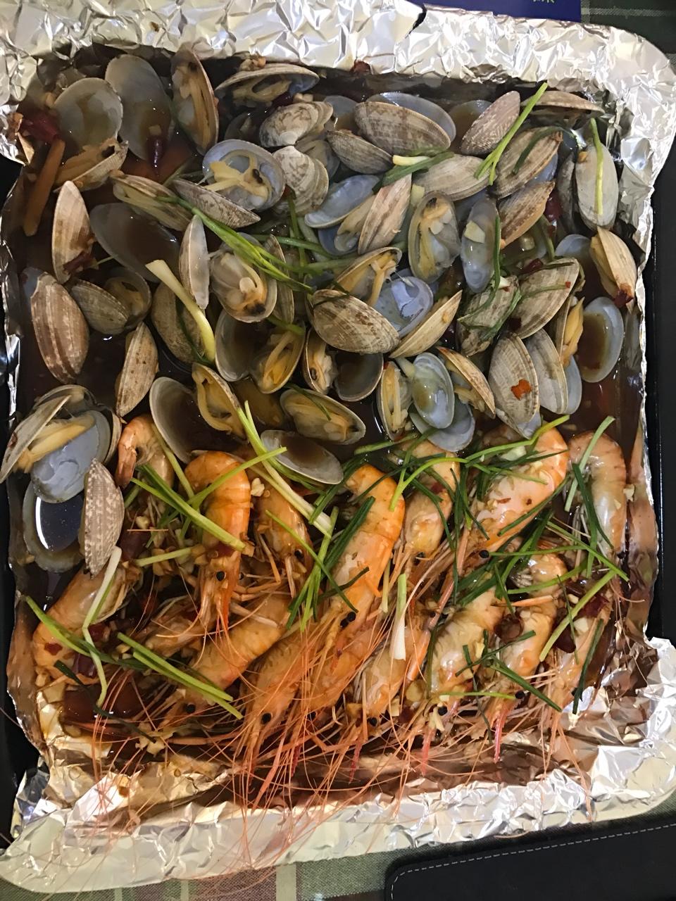 简单烤海鲜小小杂烩