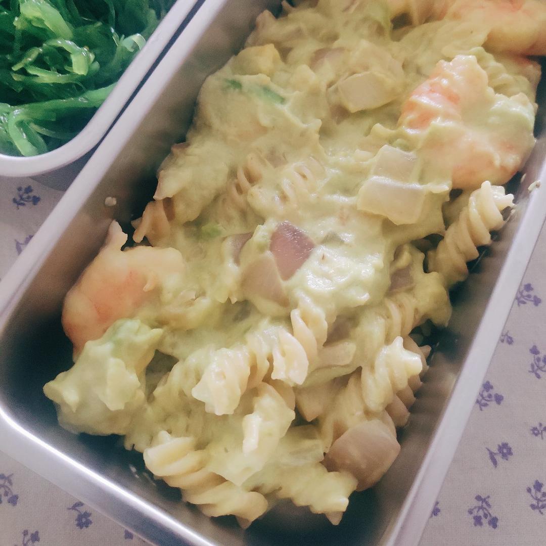 减脂版-鲜虾牛油果🥑意面🍝