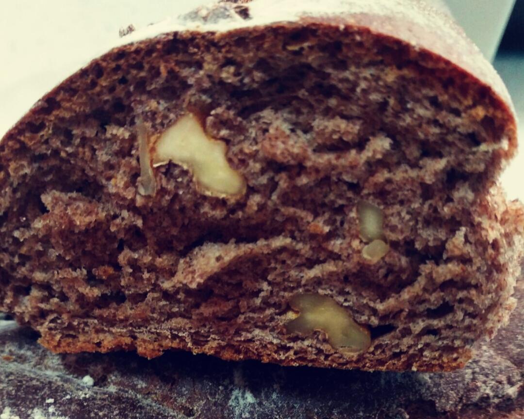 空气炸锅之黑麦核桃面包