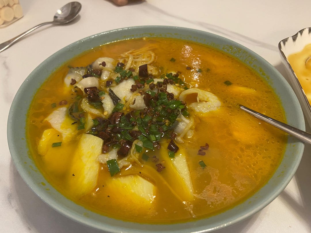 快手开胃酸汤黑鱼片