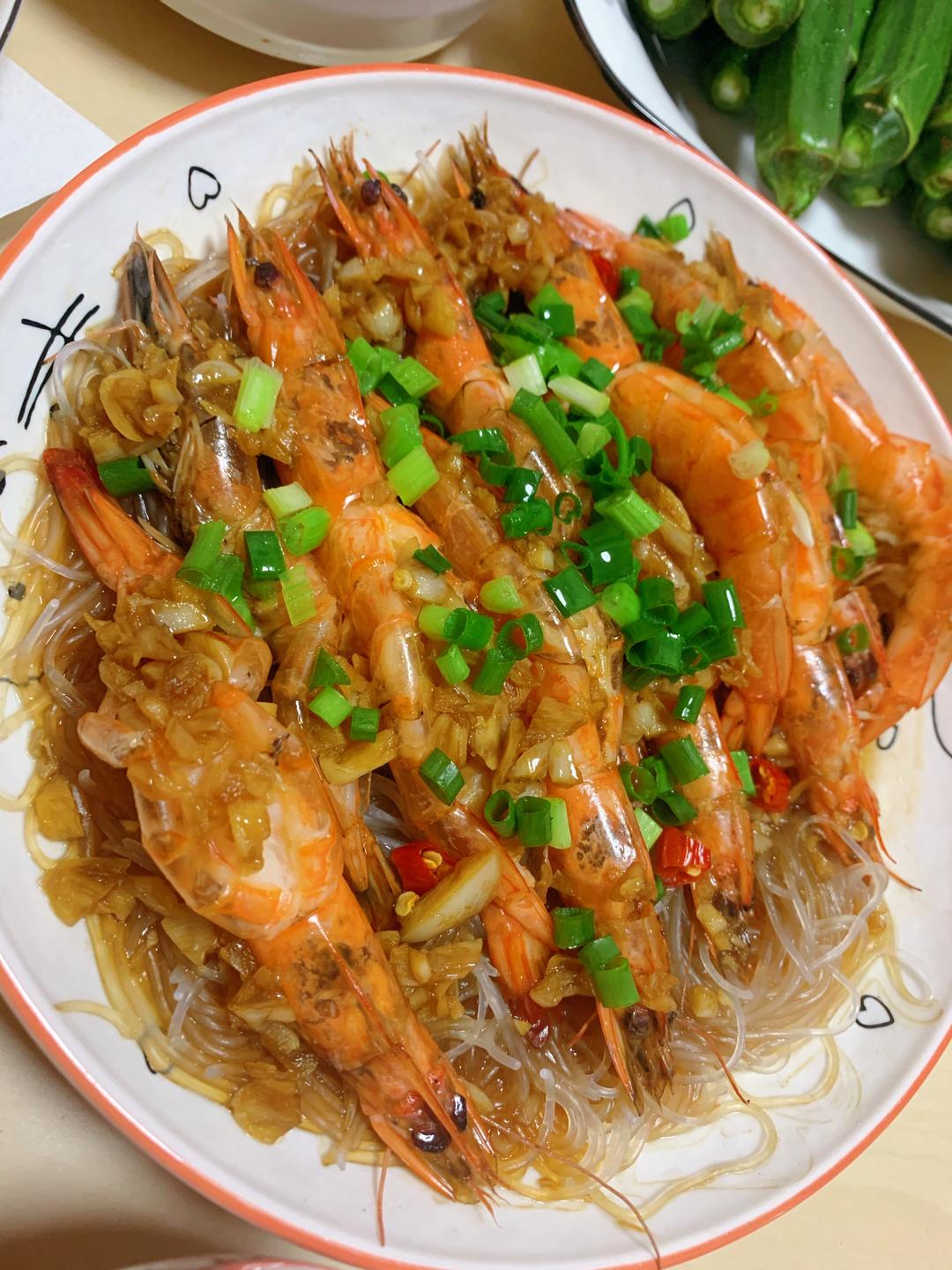 蒜蓉粉丝蒸虾的做法