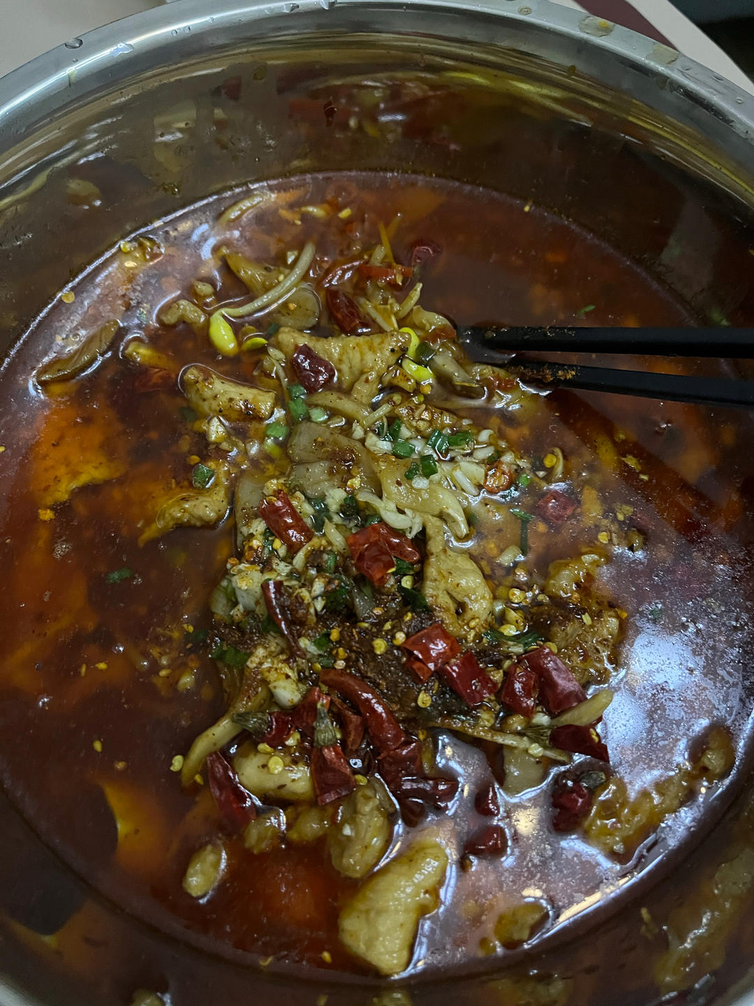 跟四川朋友学的水煮肉片 这也太香了！！