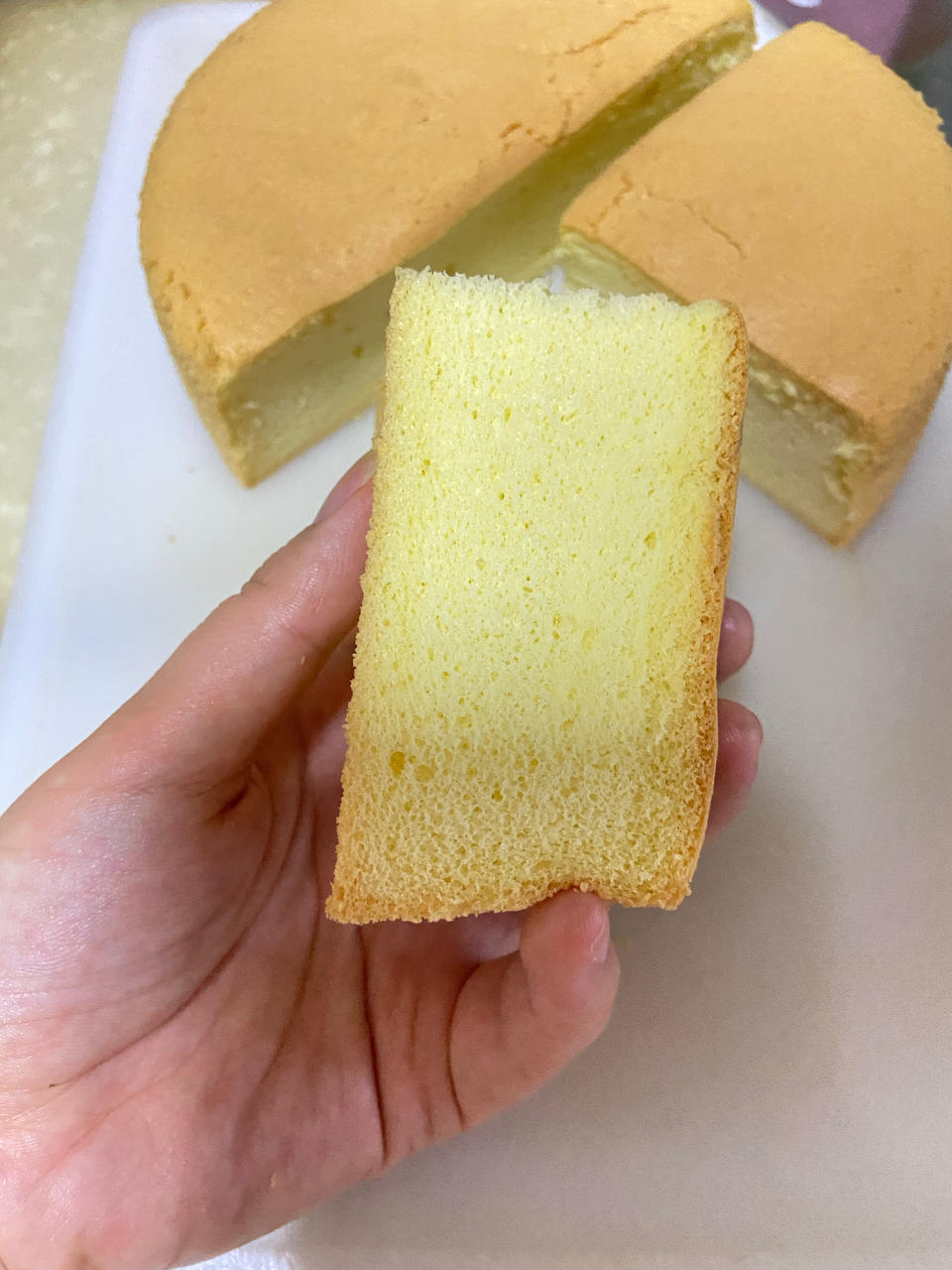 速看！2蛋6寸戚风蛋糕少油少糖/爬的高/气孔丰富大小不一/不塌陷回缩收腰～超级柔软（附8寸配方）