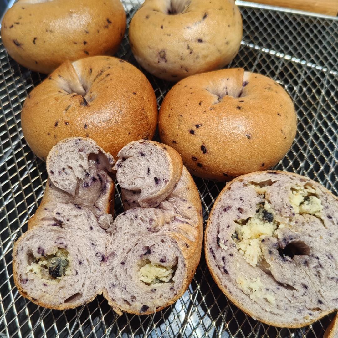 蓝莓🫐乳酪贝果🥯/步骤详细/简单好做