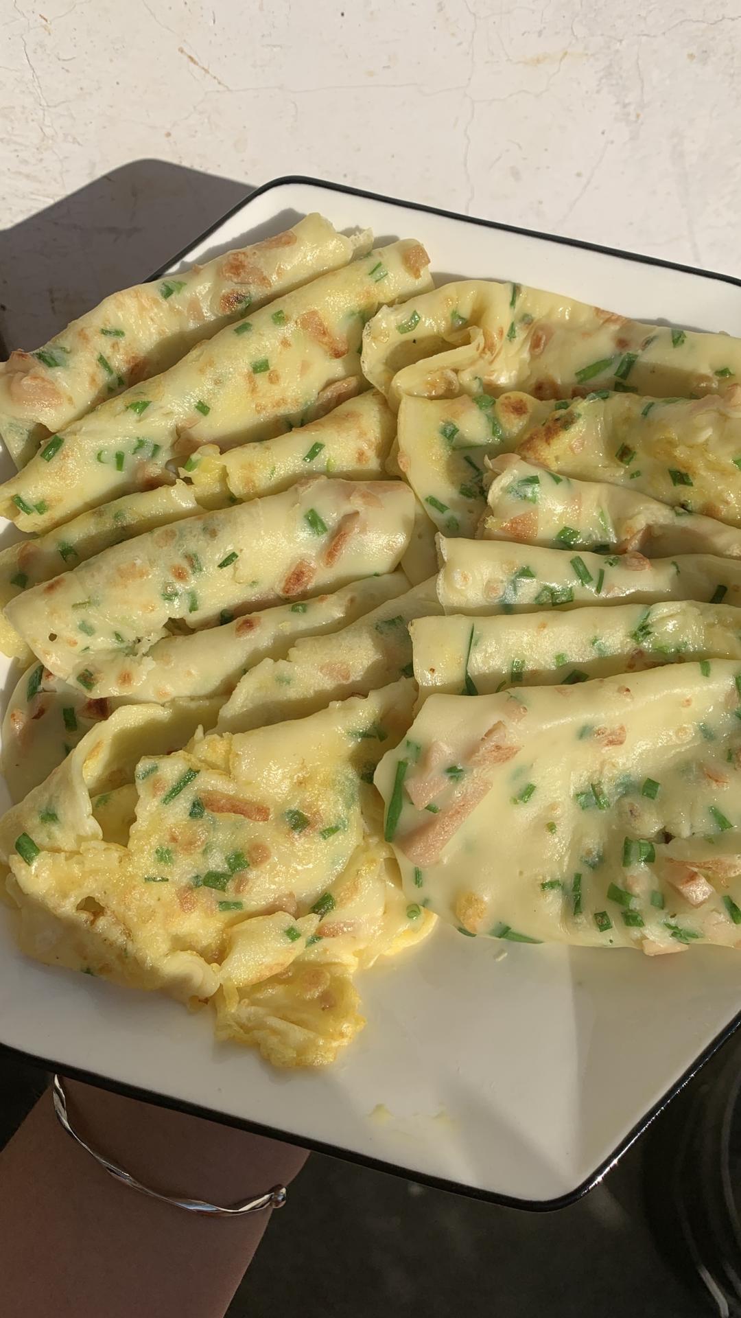 葱花火腿鸡蛋软饼