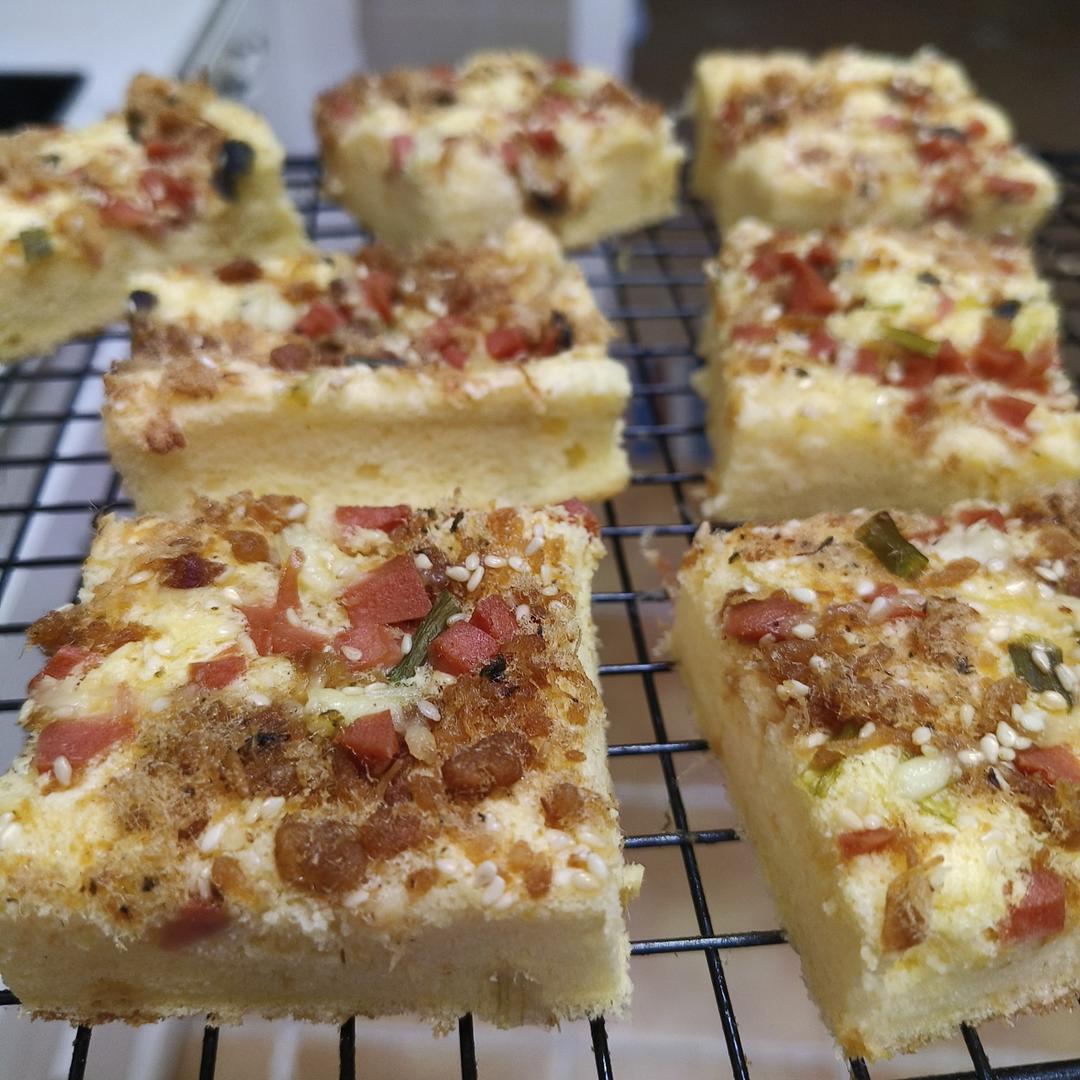 香葱肉松火腿蛋糕（不用水浴也可以超级嫩！）