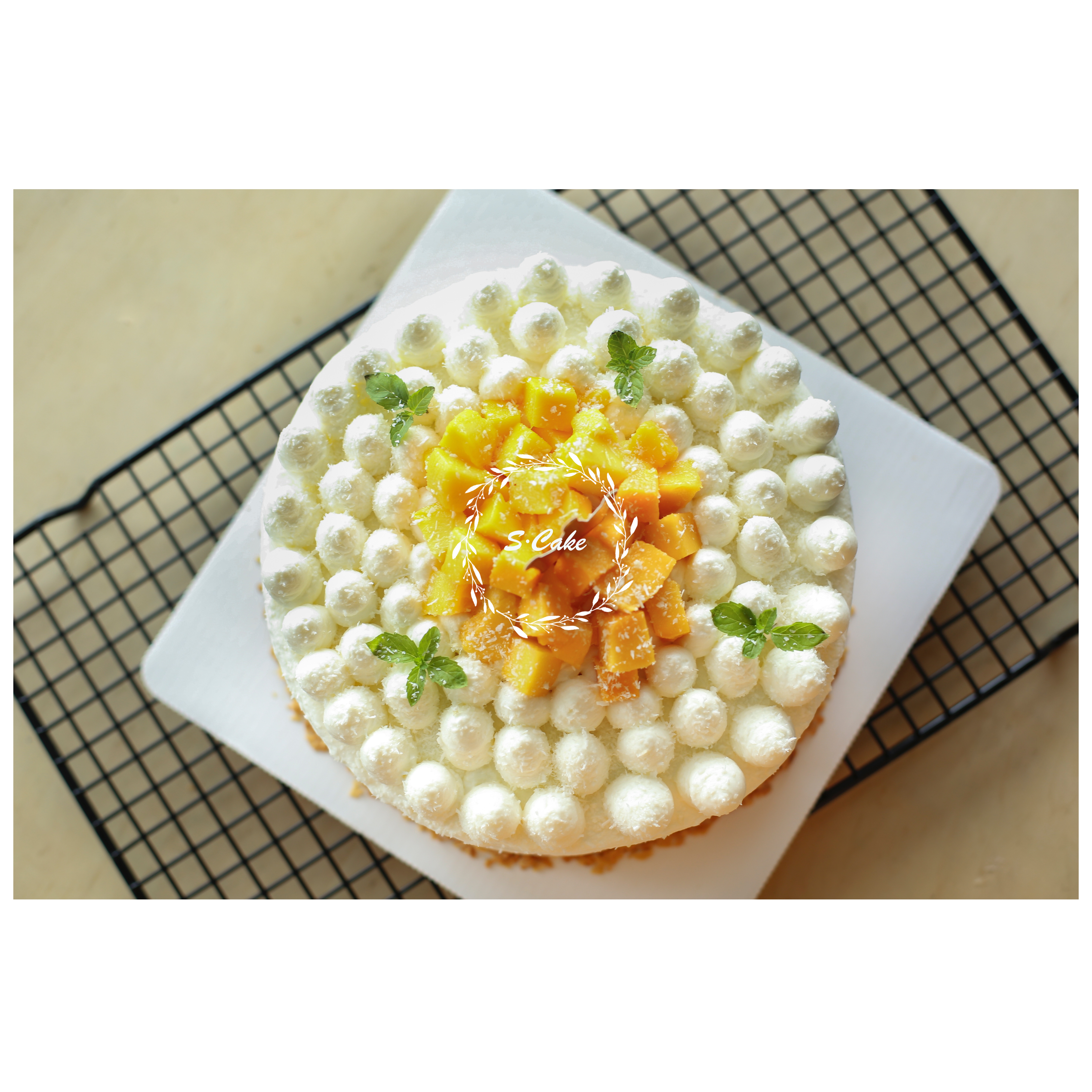 芒果奶油蛋糕装饰