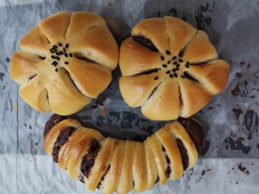 豆沙面包（毛毛虫面包、花朵面包）