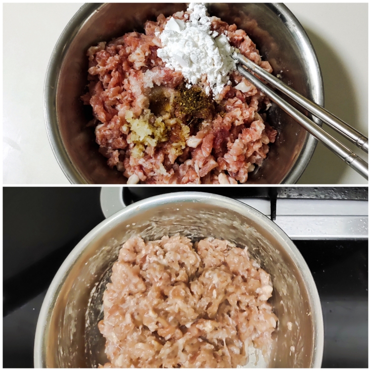 小白菜丸子汤的做法 步骤2