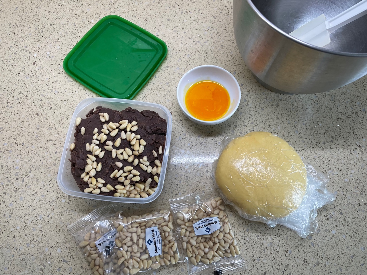 松子红豆酥的做法 步骤4