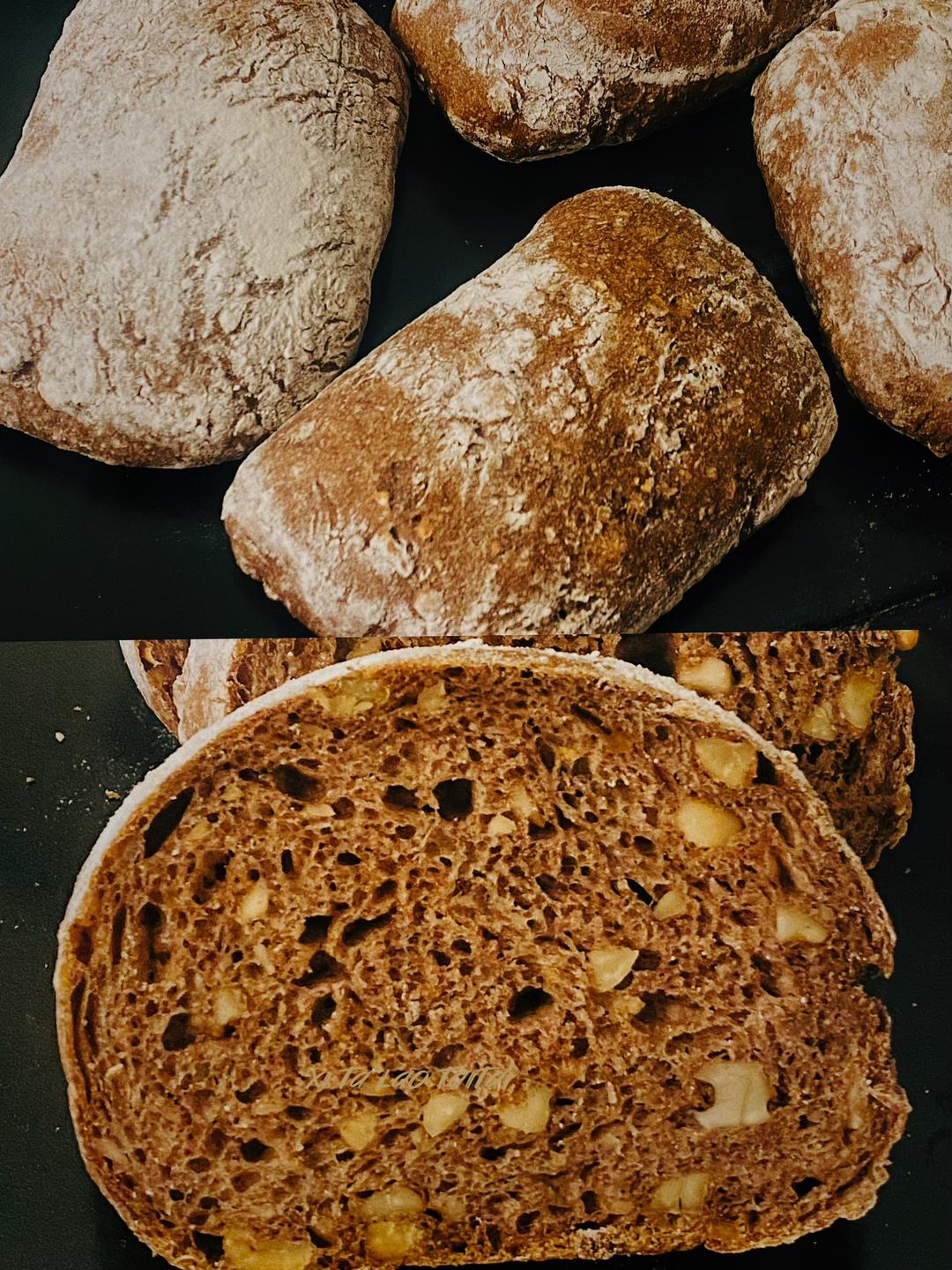 无油无糖~低卡主食面包！全麦花椒果仁恰巴塔