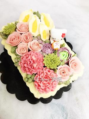 韩式裱花花盒蛋糕的做法 步骤2