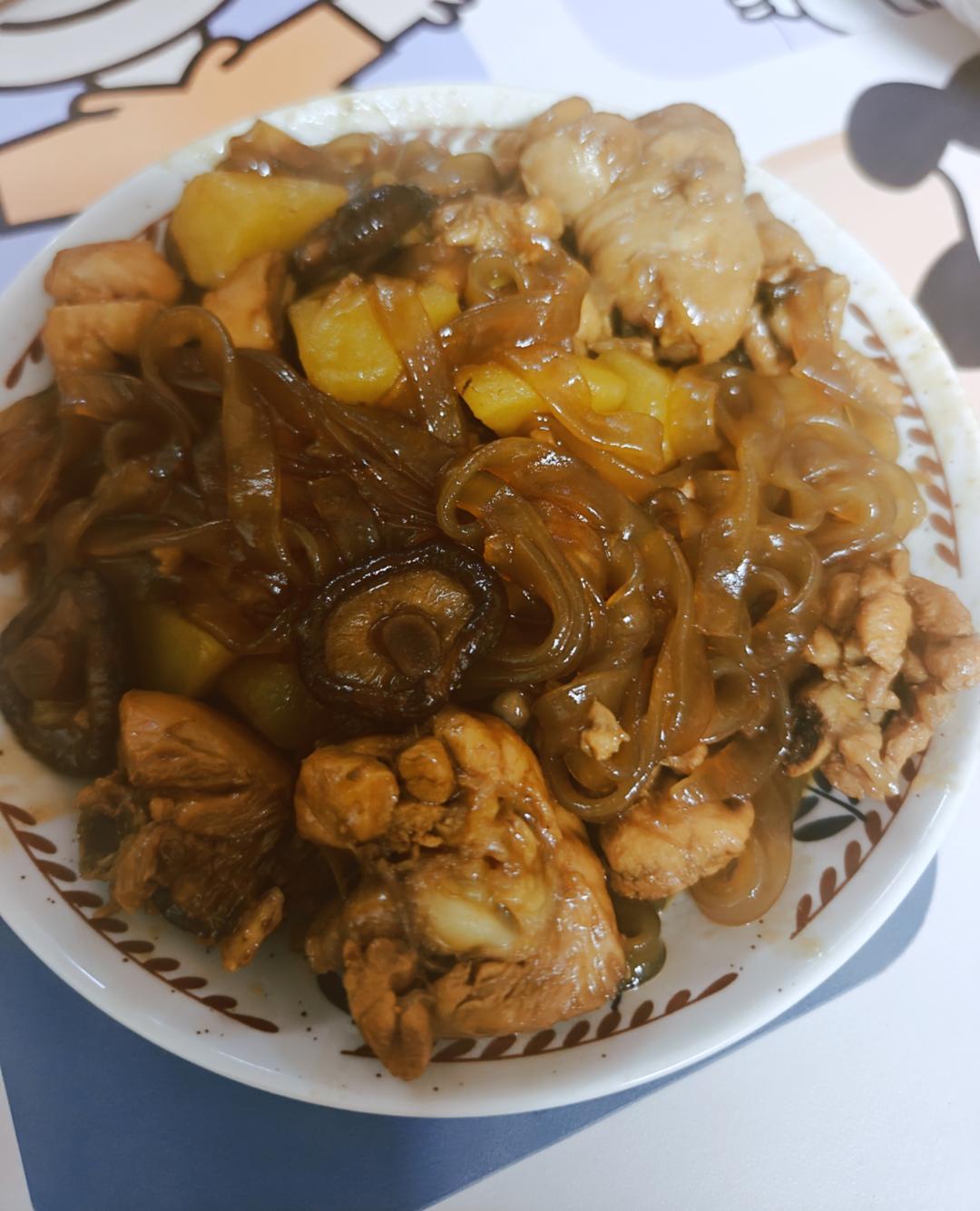小鸡蘑菇炖粉条