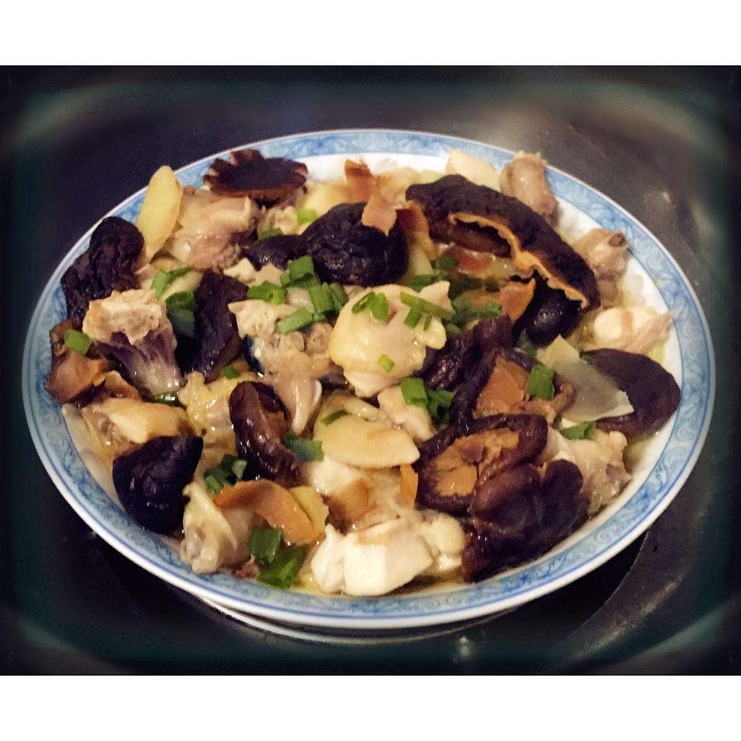 香菇火腿清蒸鸡