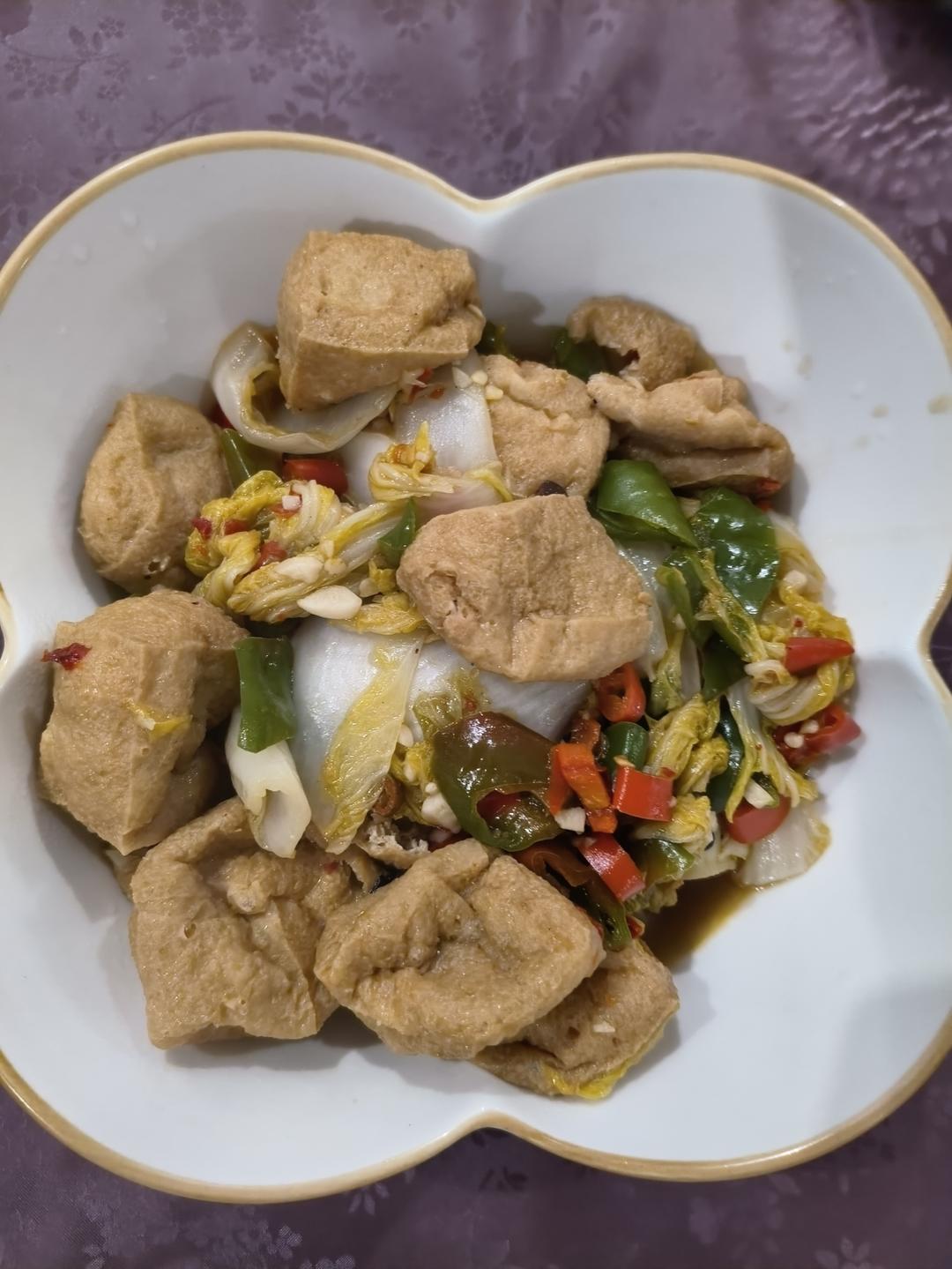 娃娃菜焖豆泡巨下饭！