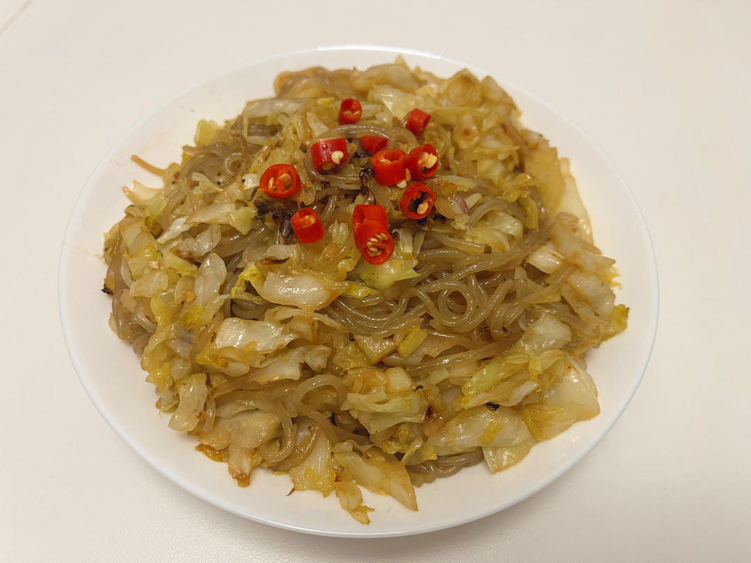 最近爱吃粉丝粉条～包菜炒粉丝