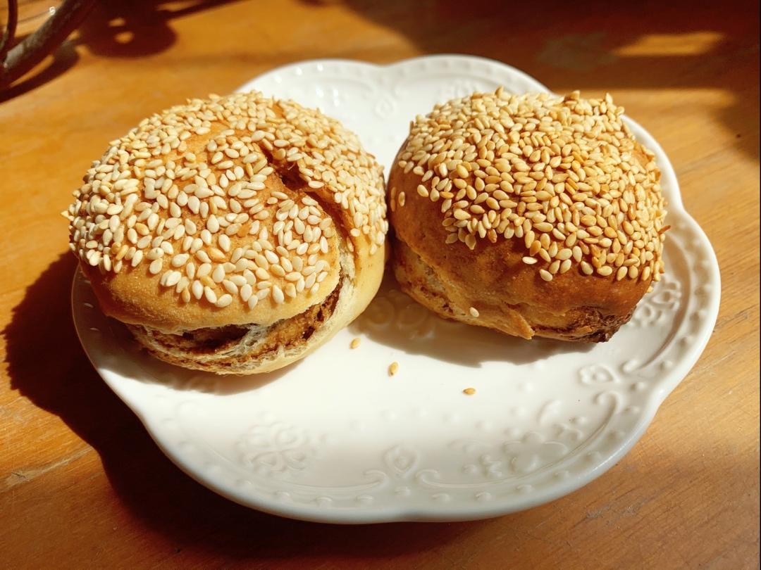 芝麻酱烧饼快手版一次整形外酥里软脆掉渣烤箱版