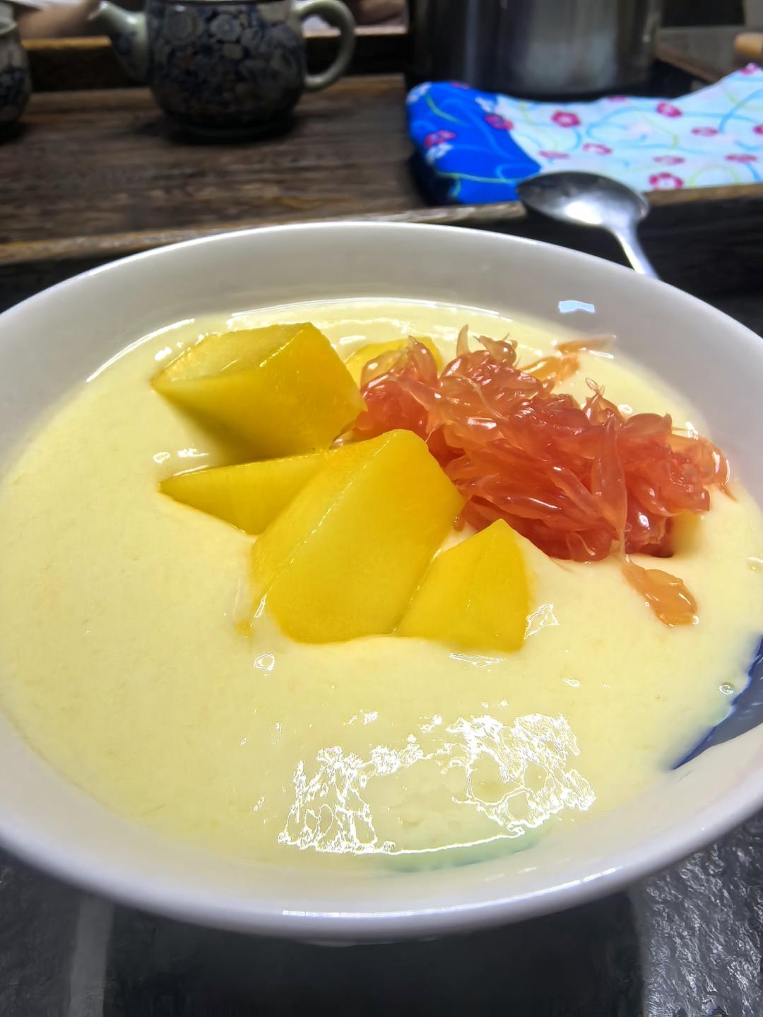 港式甜品——杨枝甘露(芒果西米露)附芒果花切法