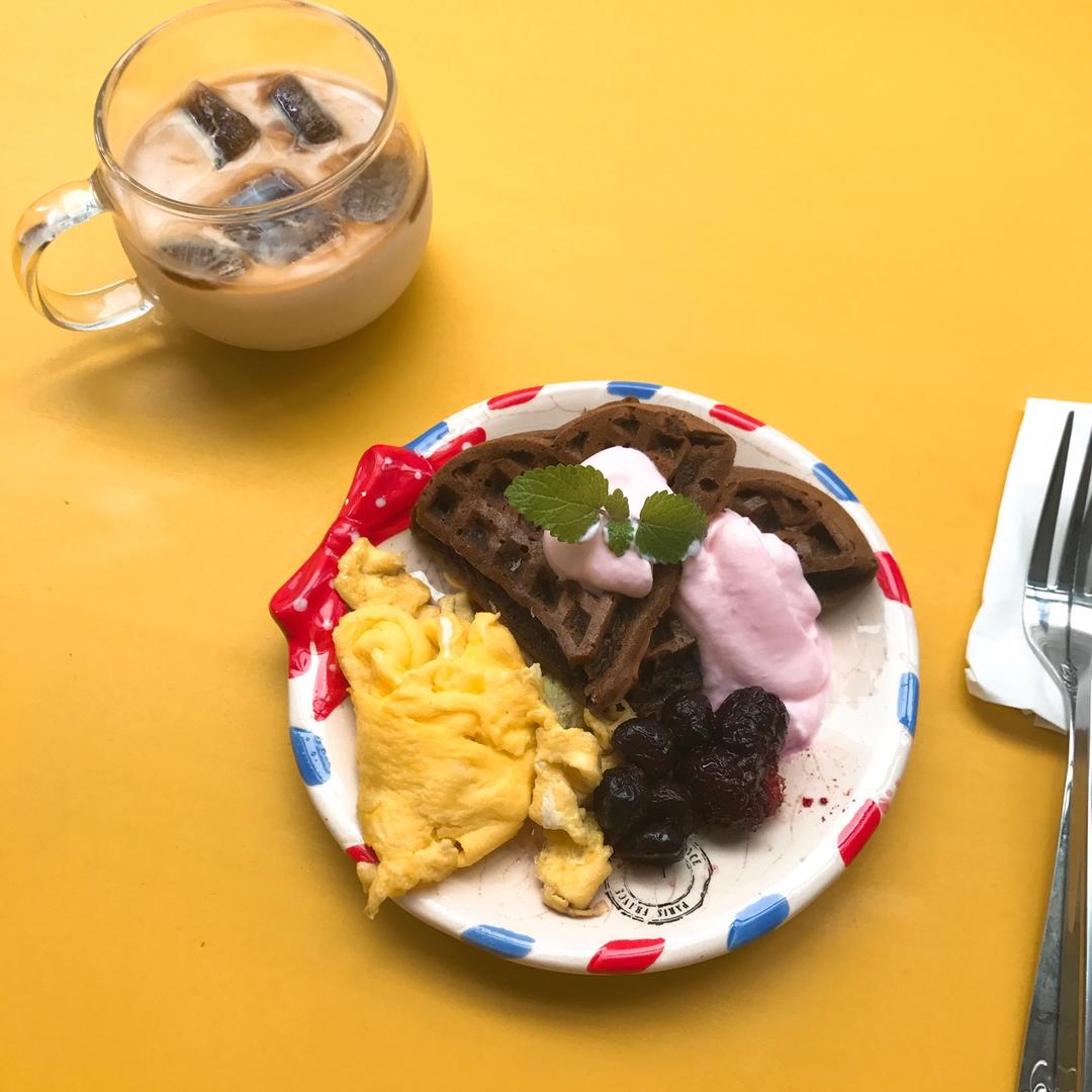 可可糯米华夫饼