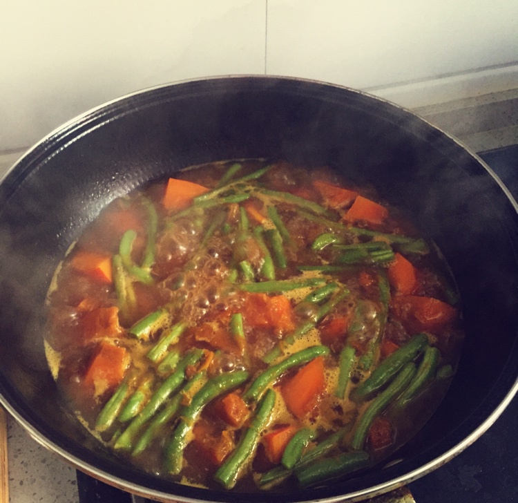 南瓜炖豆角