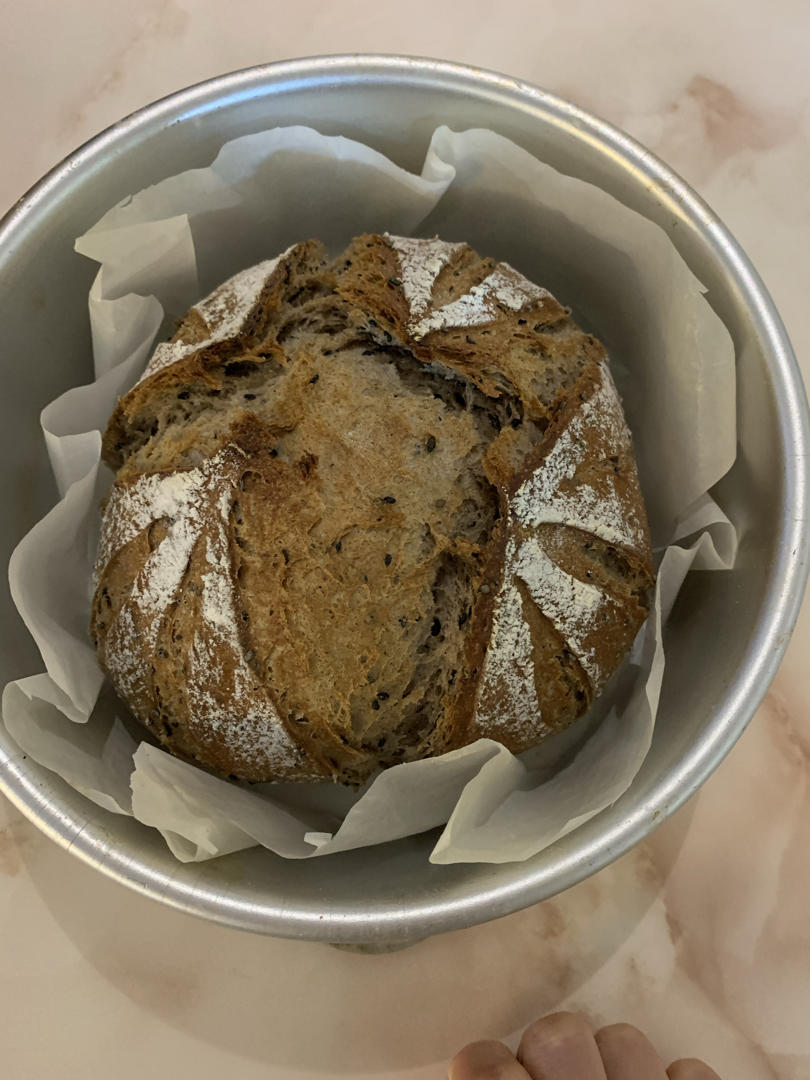 无糖低油/无油全麦欧包：简单易做