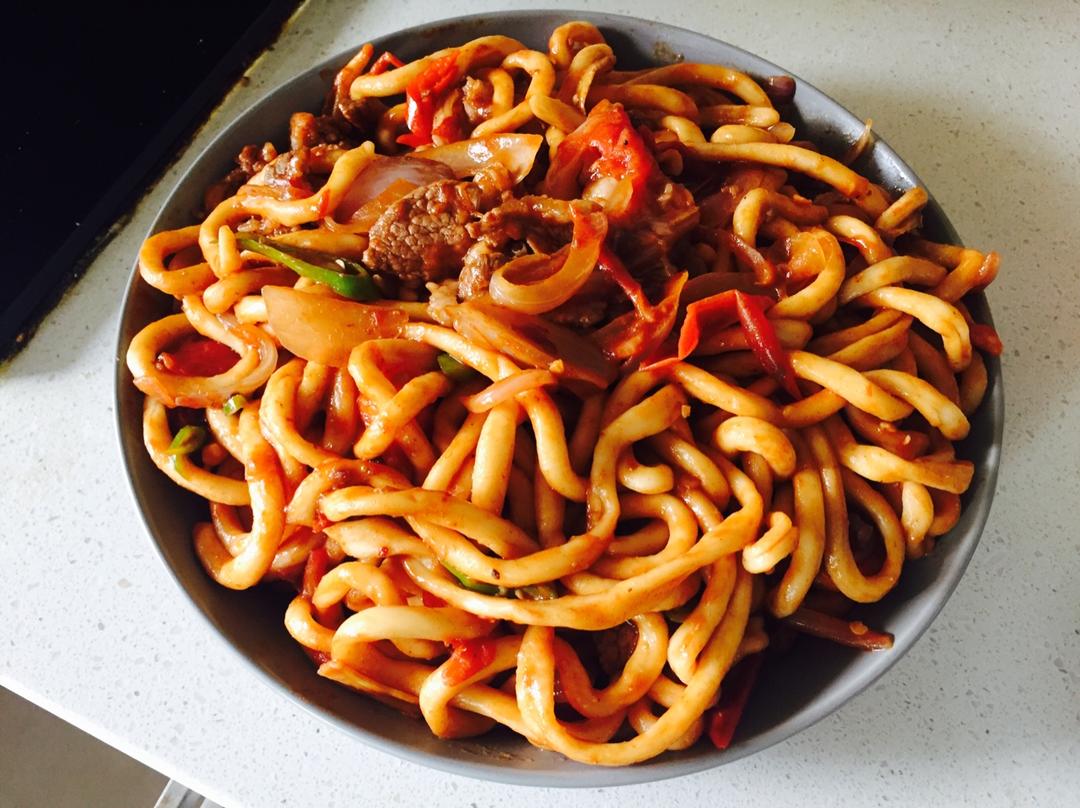 老蛋儿做的炒拉条