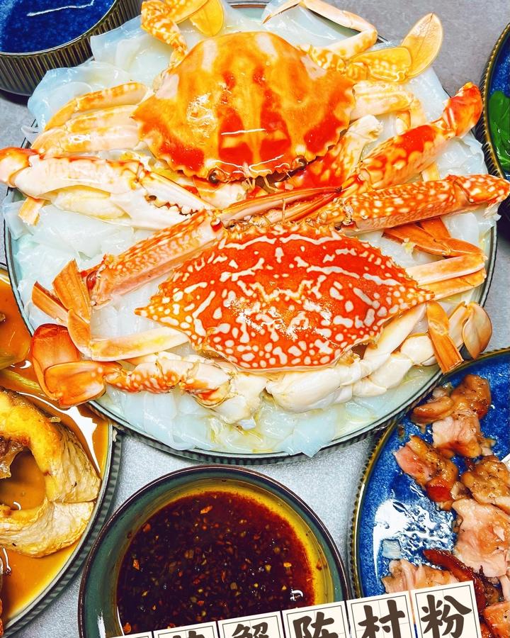 花蟹鸡油蒸陈村粉