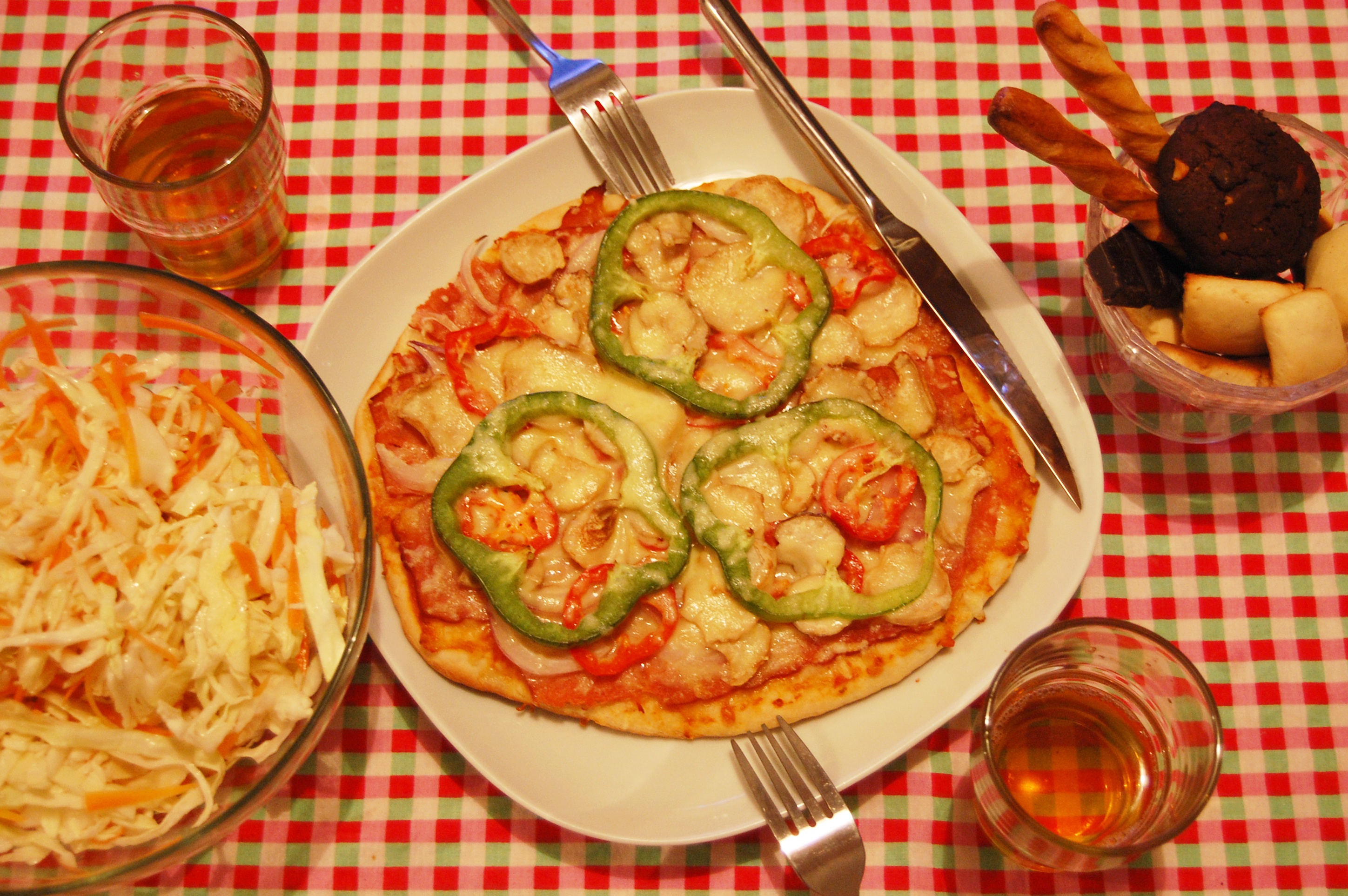培根火腿蘑菇薄底pizza（附饼底冷冻法）