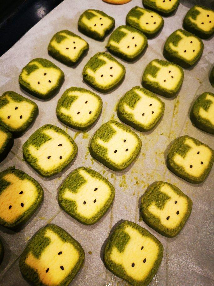 抹茶兔兔曲奇（比熊猫简单！超详细实物图+超良心手绘图）