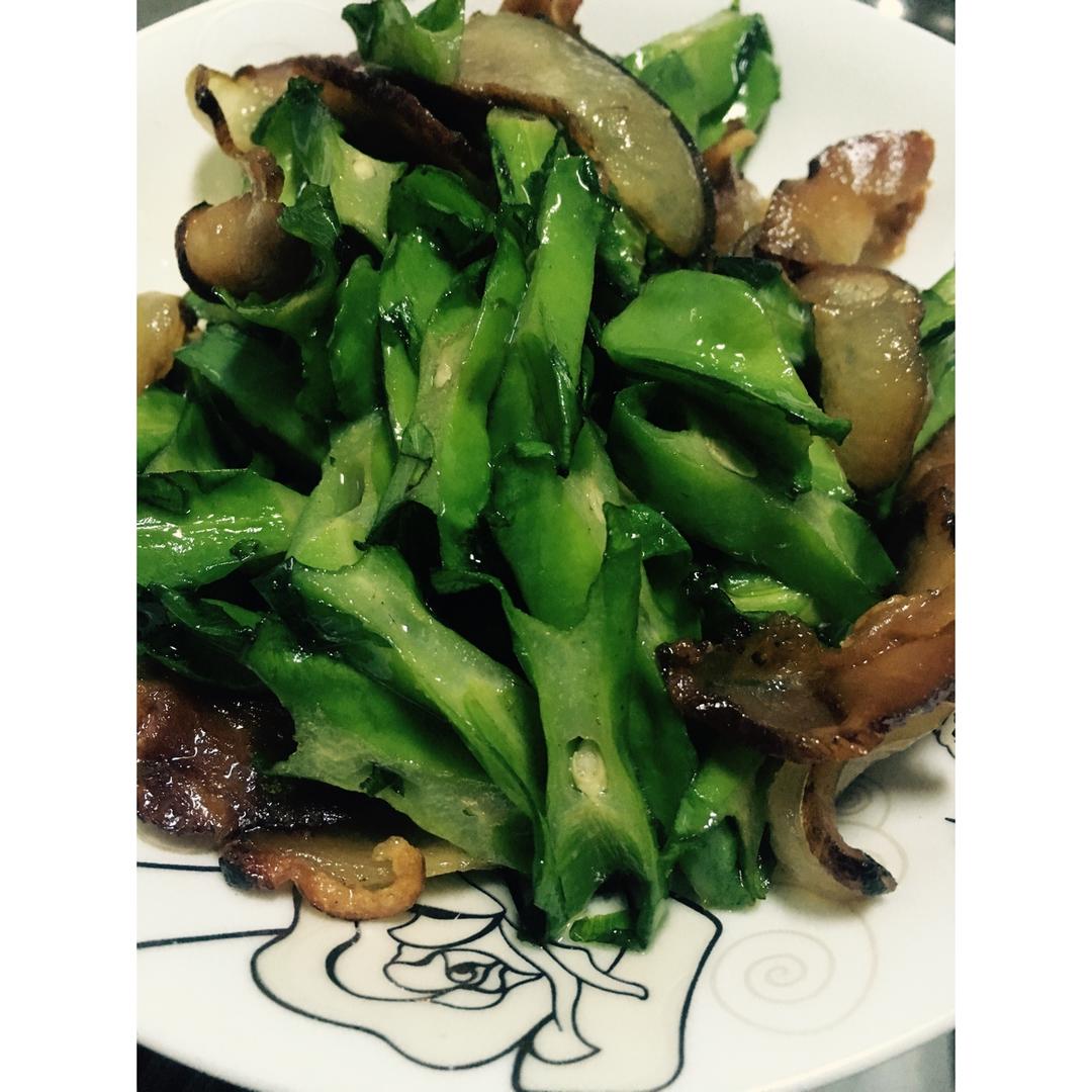 腊肉炒四角豆