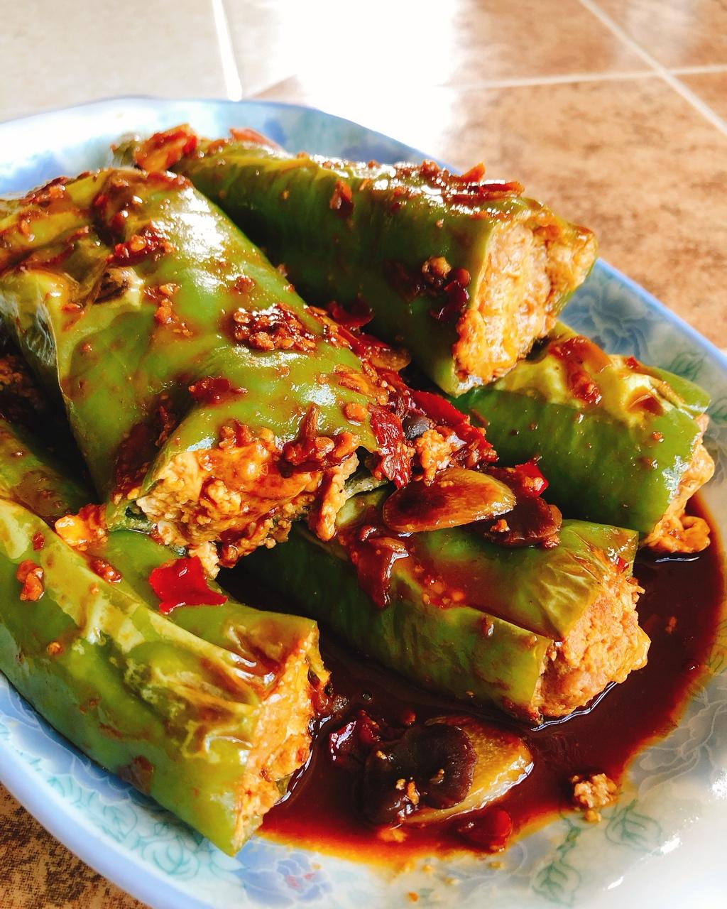 肉酿虎皮青椒
