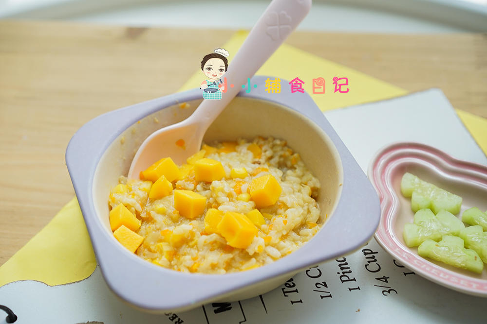 10个月以上辅食芒果肉末粥的做法
