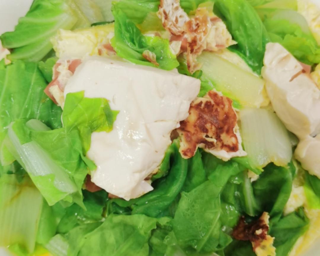 豆腐鸡蛋菜，省事