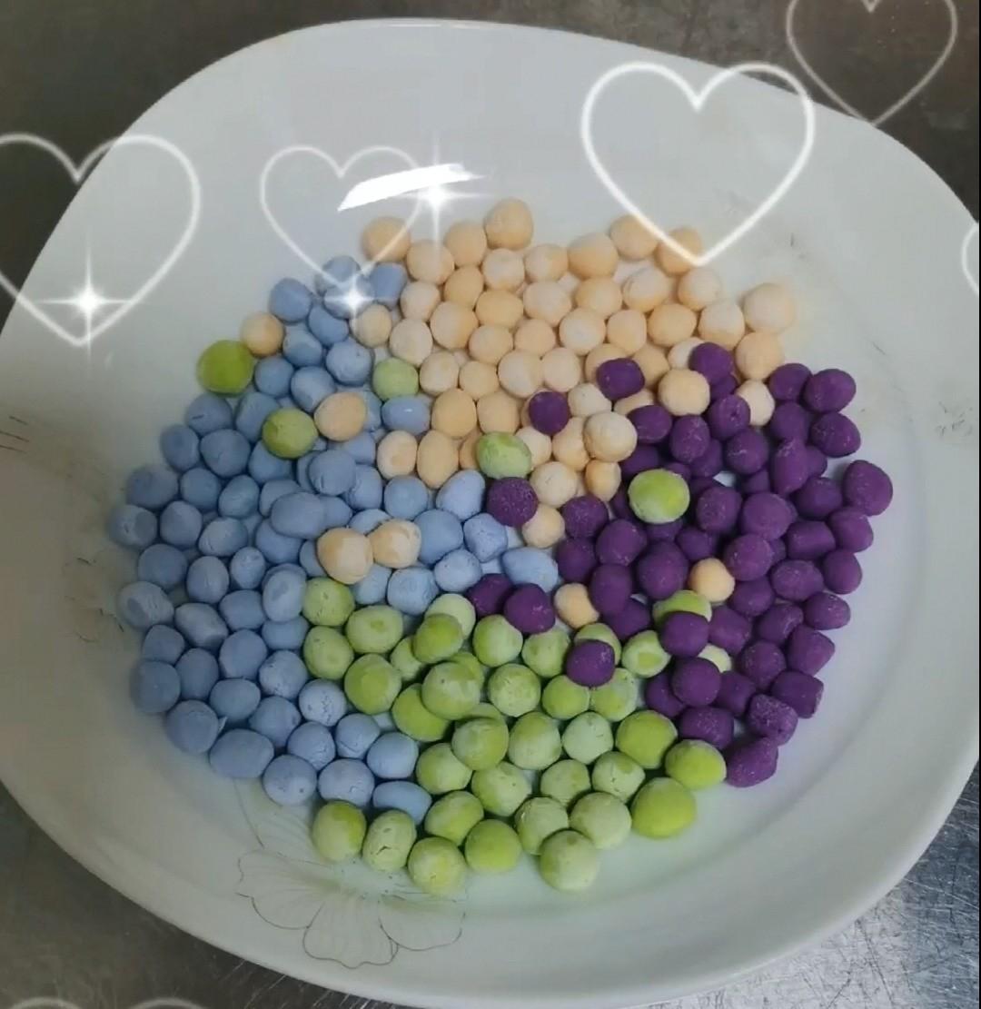 五彩糯米小圆子‼️天然颜色‼️万能搭配