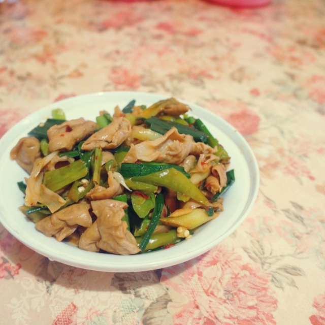 大蒜炒猪大肠