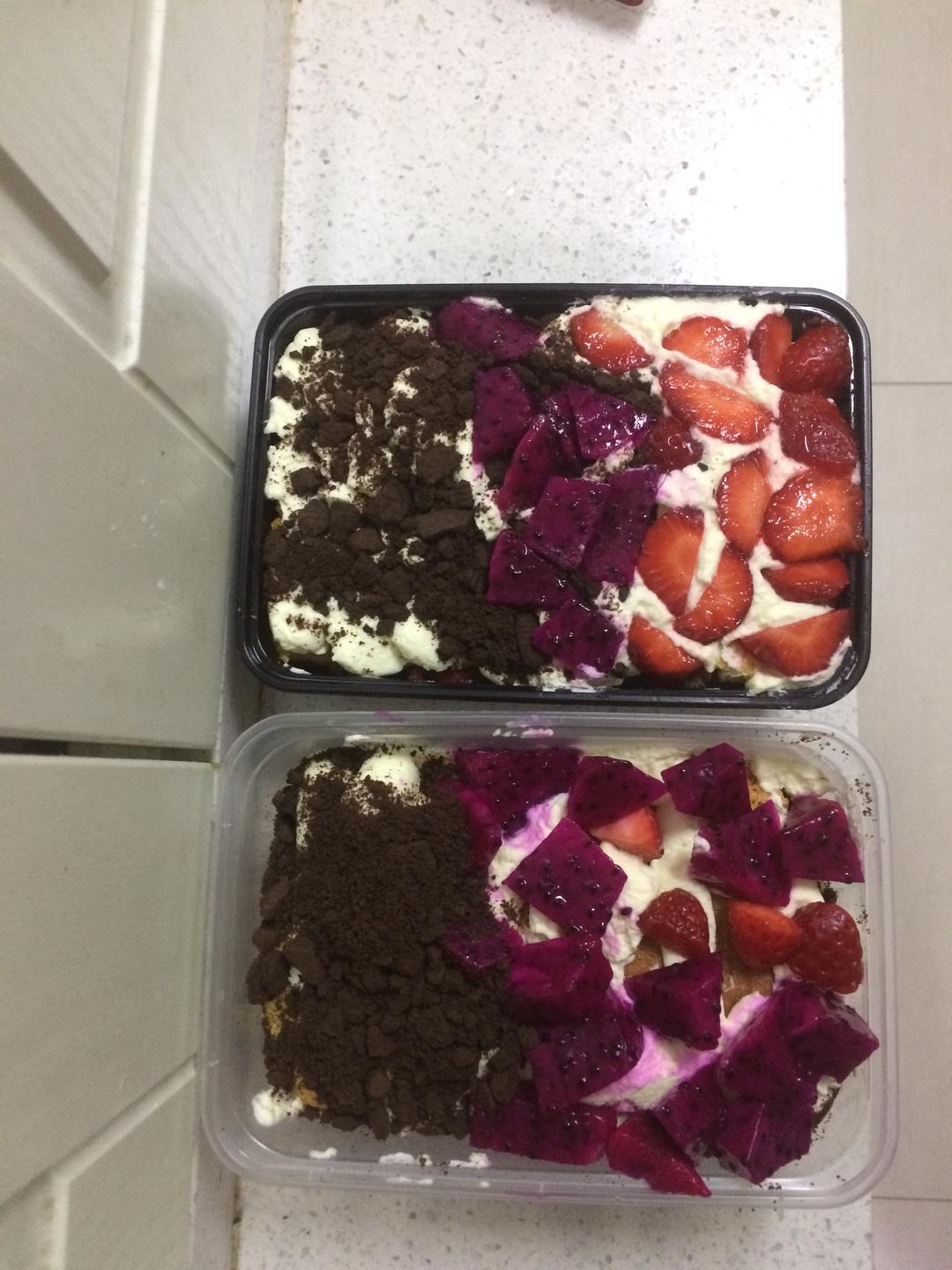 简单快手的便当饭盒水果盒子蛋糕