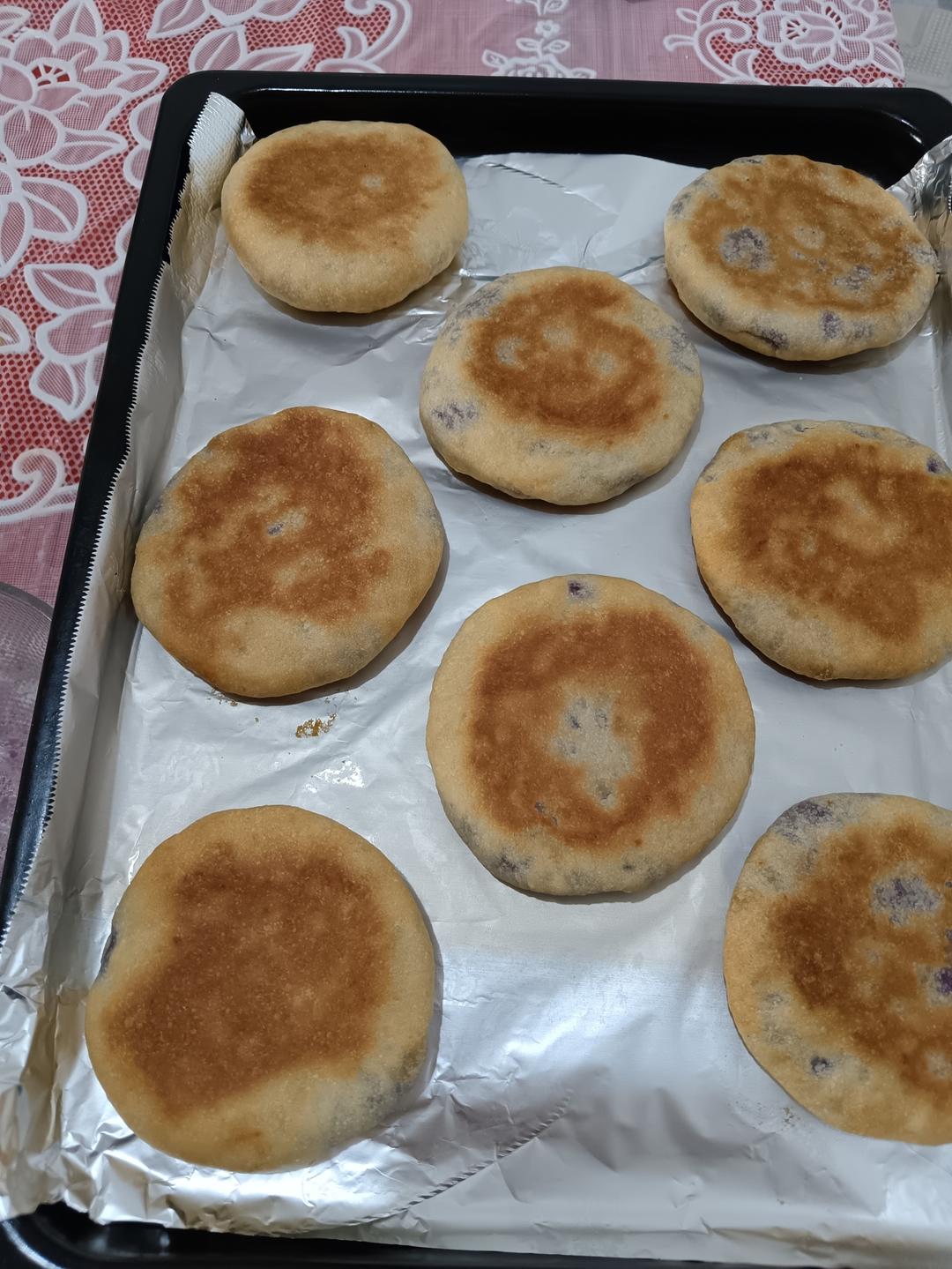 咩咩狮子做的软皮饼紫薯芋泥馅手残党都可成功