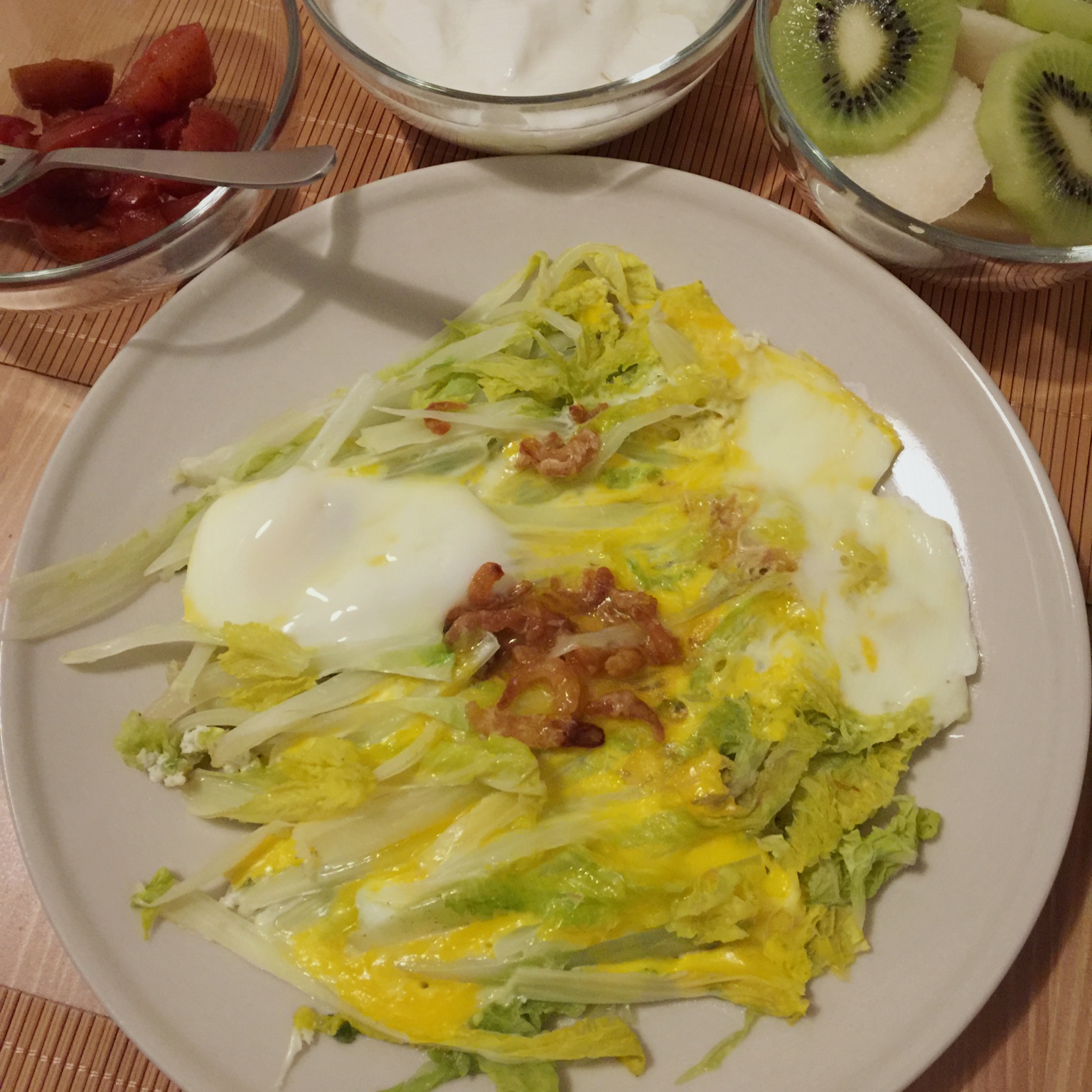 素赛螃蟹----干贝白菜滑蛋