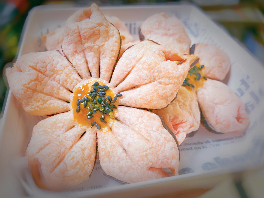 浪漫唯美樱花酥～～豆沙馅