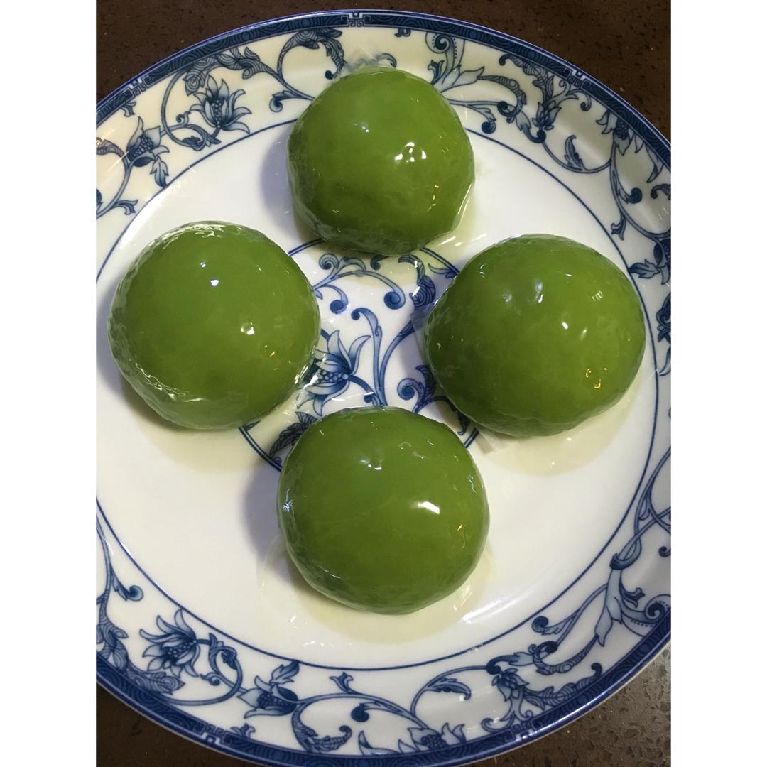 网红青团～～咸蛋黄肉松青团
