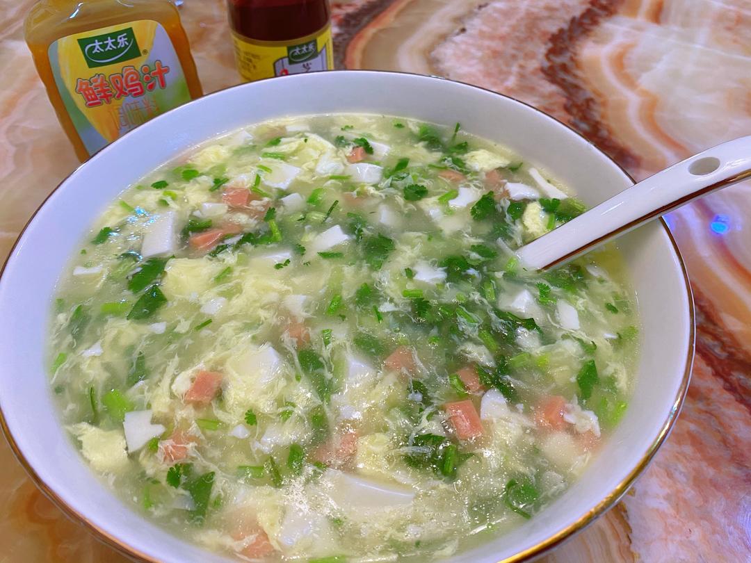 香菜豆腐羹太太乐鲜鸡汁芝麻香油