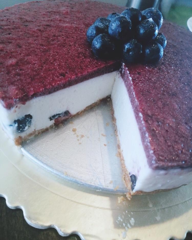 渐变蓝莓冻芝士蛋糕（免烤）