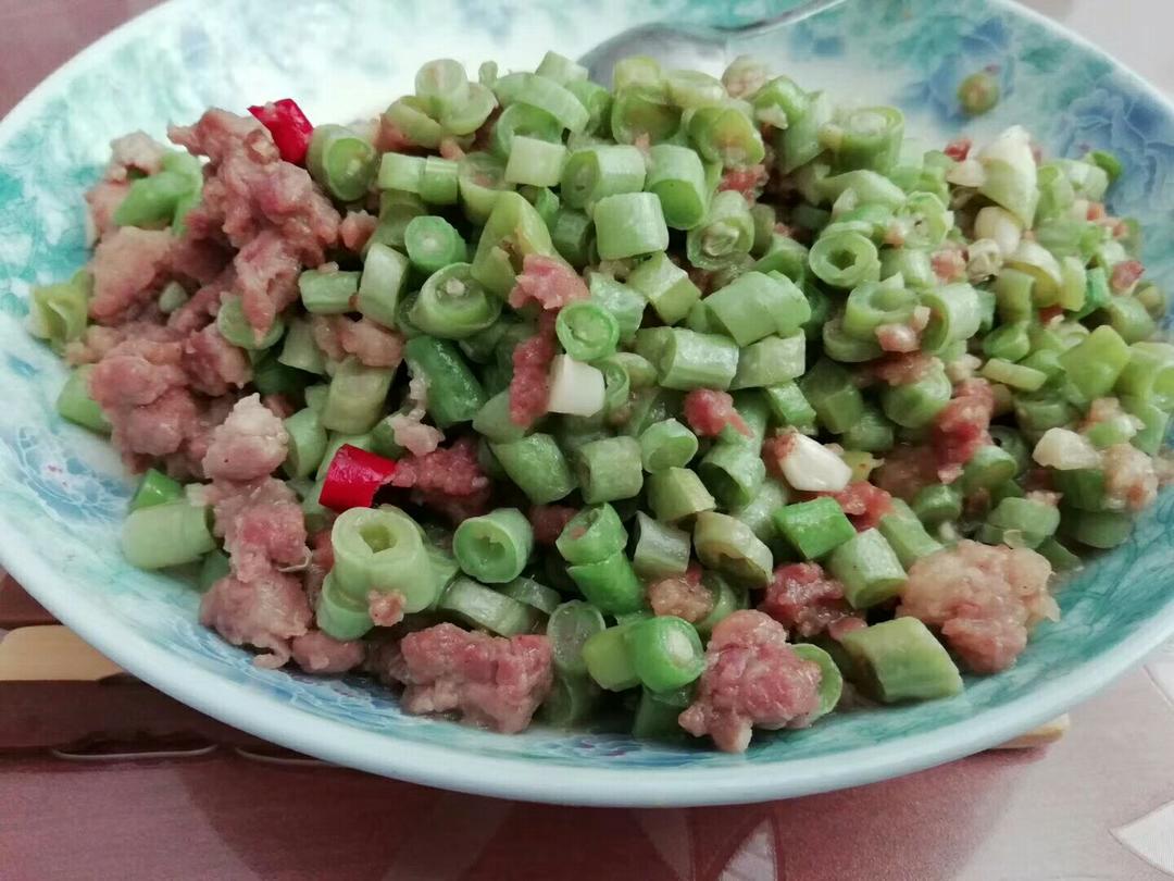 肉沫豆角下饭菜