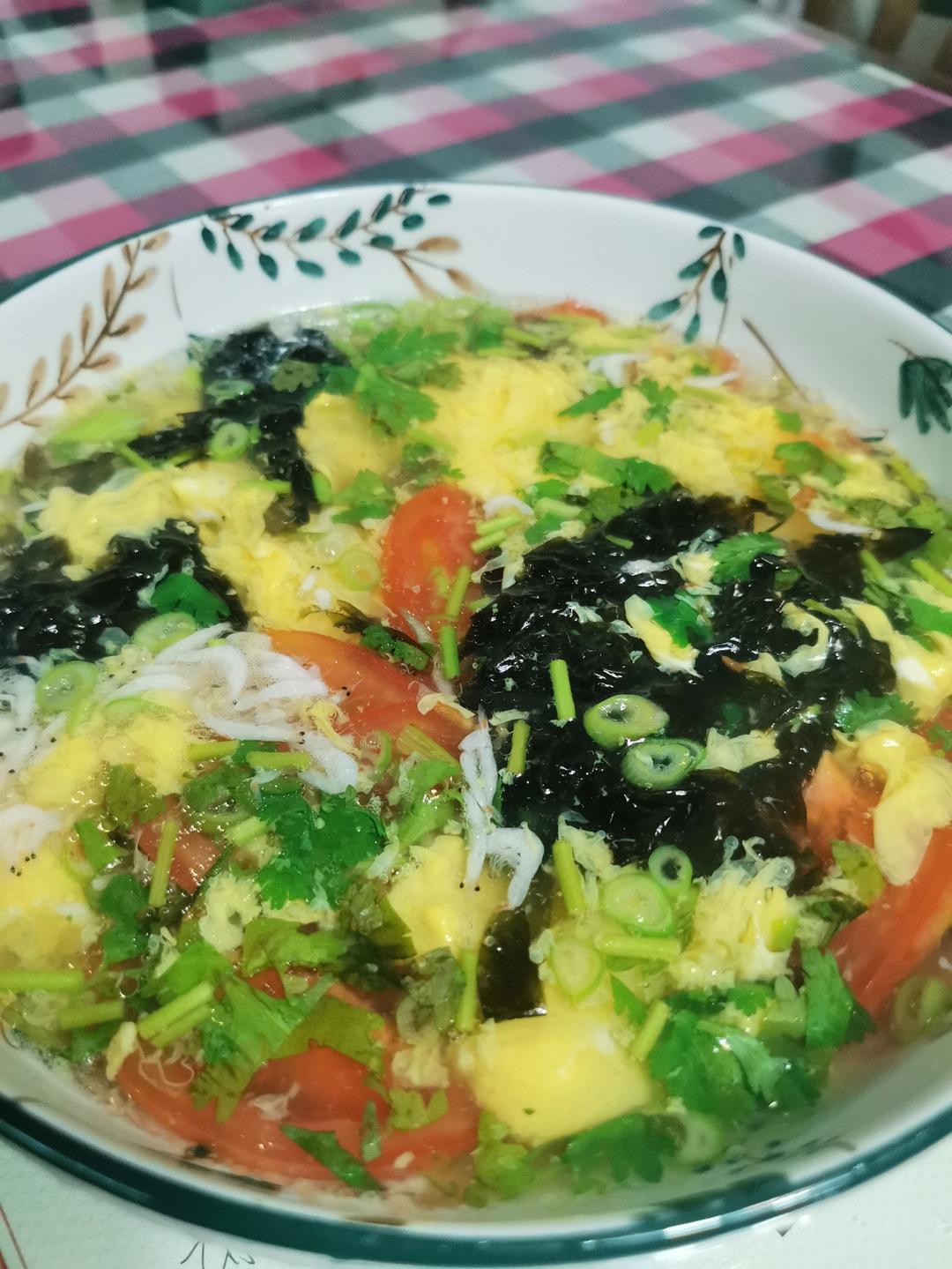 番茄紫菜蛋花汤