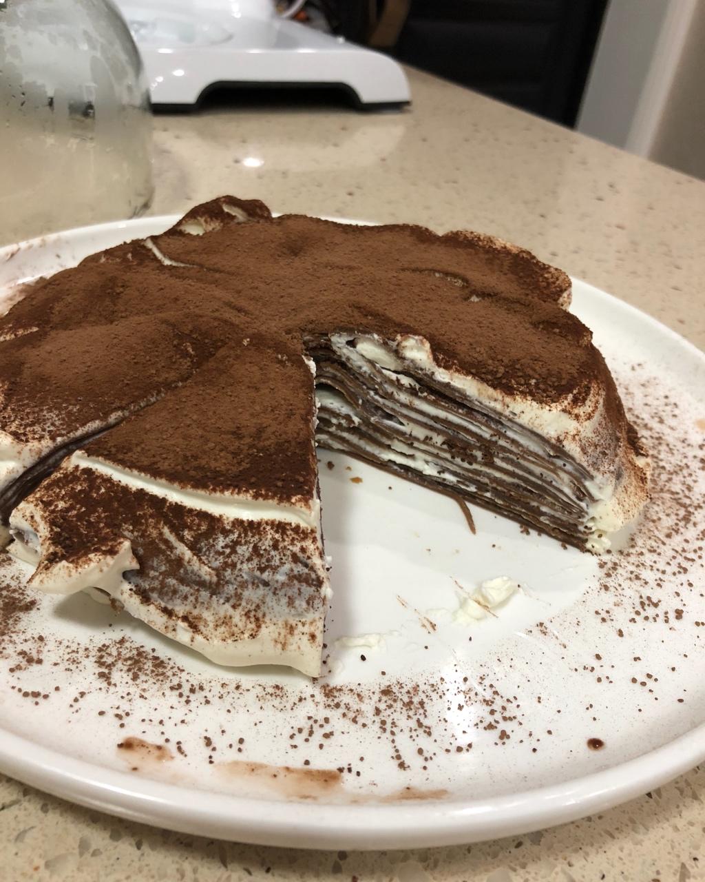 紫夜梦影做的6寸可可千层蛋糕