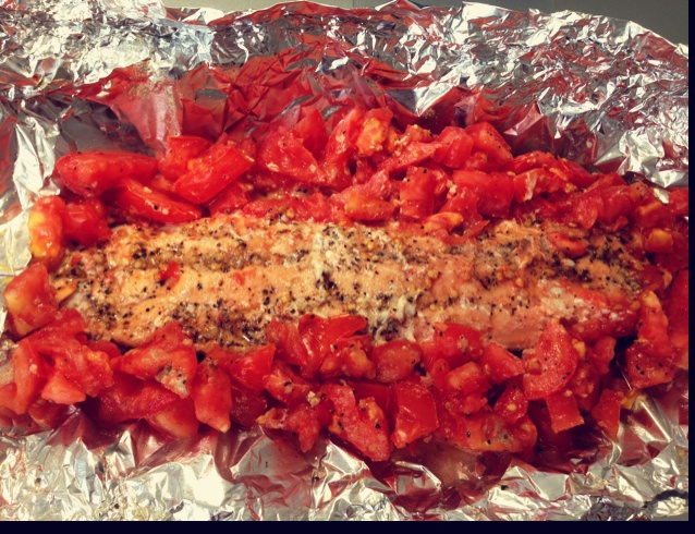 锡纸烤三文鱼  （Salmon Baked in Foil）