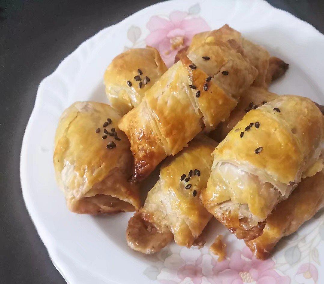 无敌酥香～早餐可颂🥐牛角包‼️简易版手抓饼